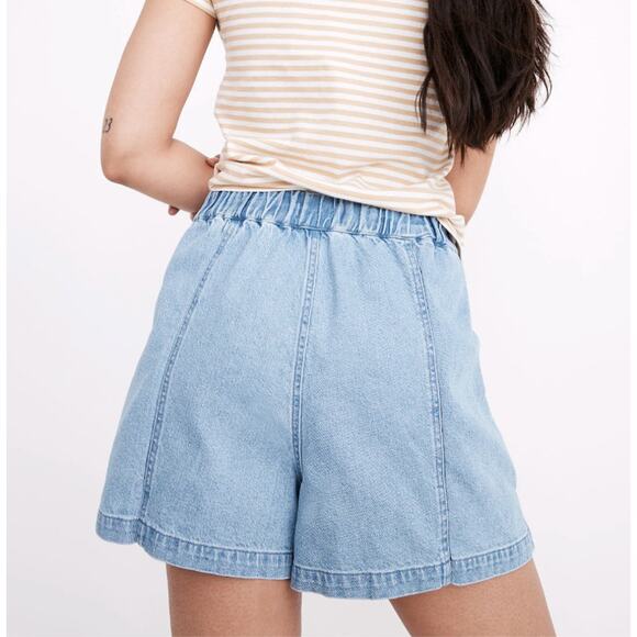 Madewell NWT Denim Easy Pull-On Shorts Women’s Size XL Rathmore Wash - Picture 2 of 6